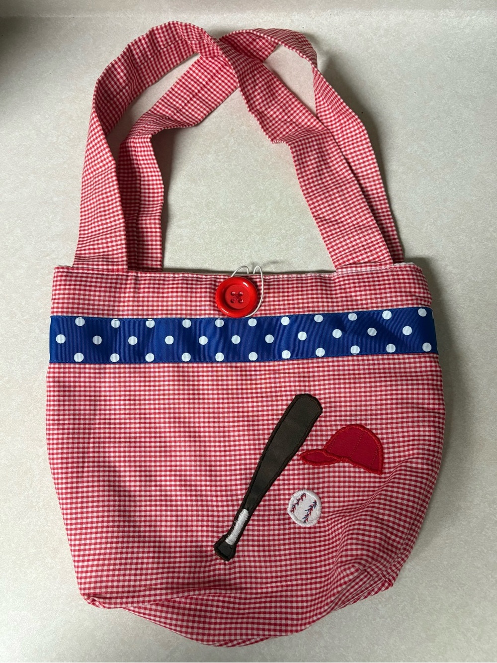 Handmade baseball/softball tote bag